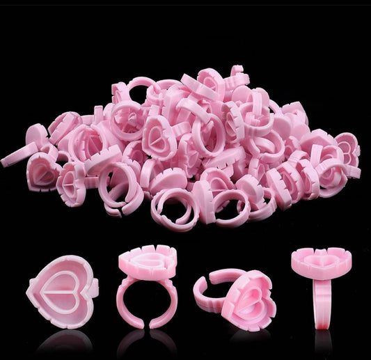 HEART FANNING VOLUME GLUE RINGS PACK OF 50